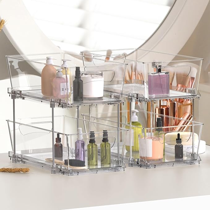 Simple Houseware 2Pcs 2-Tier Slim Drawer Cabinet Pull-Out Organizer - Image 5