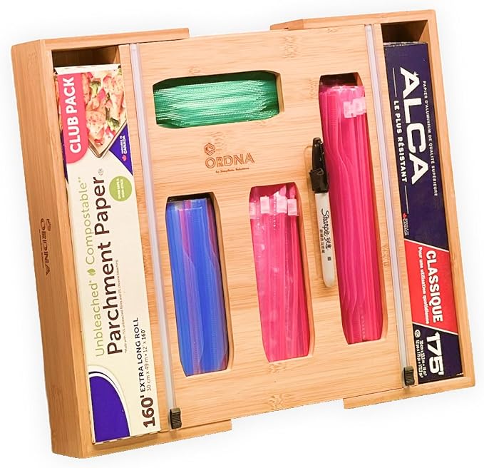 3" Slim 6-in-1 Expandable Storage Bag Organizer Kitchen Drawer by Unknown