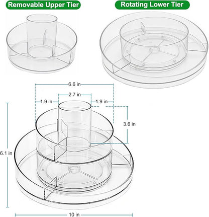 Taiuloo 360 Rotating Makeup Organizer, Perfume & Lipstick, Round Spinning Tray - Image 2