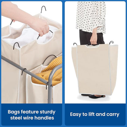 STORAGE MANIAC Laundry Sorter 2 Section, 90 L Gal Laundry Hamper - Image 5