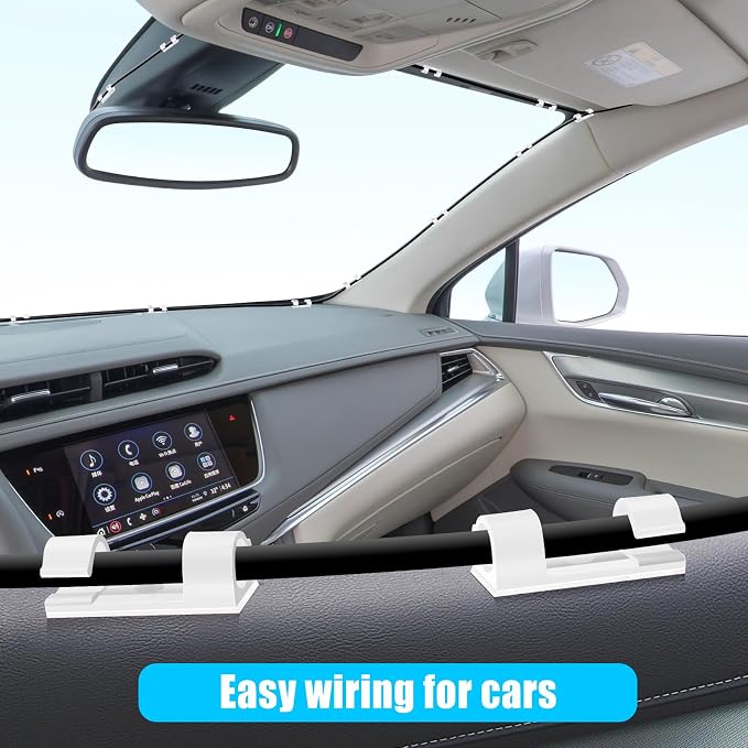 XHF 35pcs Large Self Adhesive Cable Clips White, Wire Clips Cable Management - Image 6