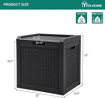 YITAHOME 32 Gallon Rattan Deck Box, Indoor Outdoor Storage Box - Image 5