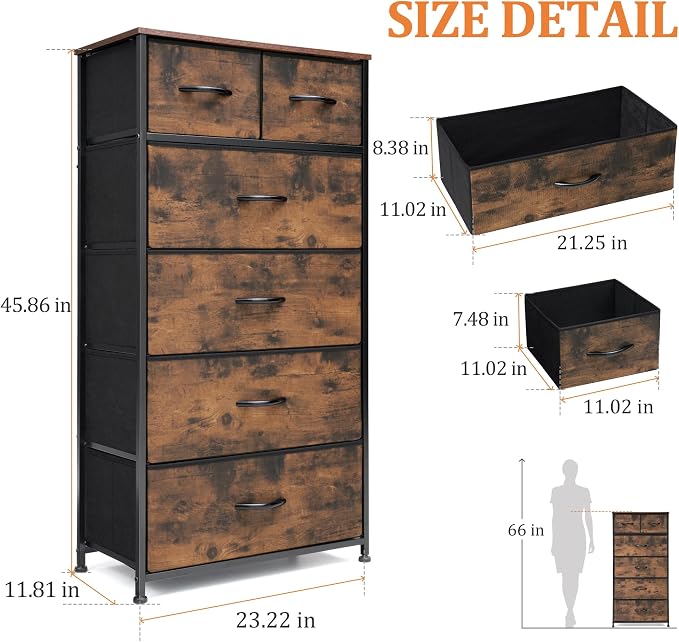 Tall Dresser for Bedroom, Fabric Storage Tower - Image 3