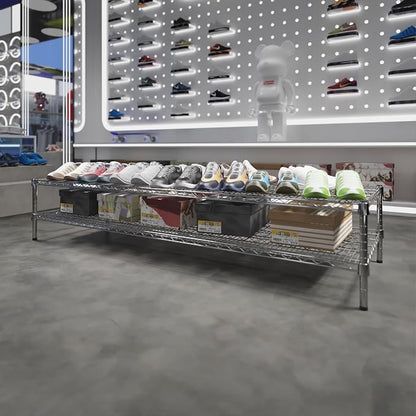 24" Deep x 72" Wide x 14" Height Wire Shelving Kit | 2-Tier | NSF Commercial - Image 2