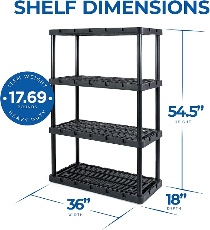 Gracious Living 4 Shelf Unit, Heavy-Duty Shelving Storage Rack - Image 3