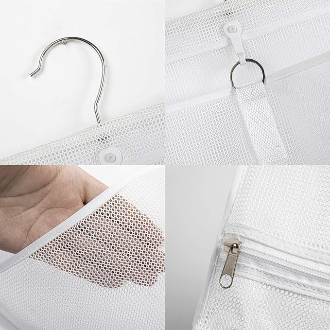 ALYER Hanging Semi Round Storage Mesh Bag, Collapsible Laundry Hamper Basket - Image 3