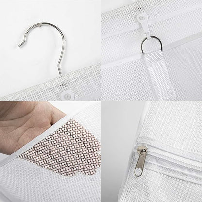 ALYER Hanging Semi Round Storage Mesh Bag, Collapsible Laundry Hamper Basket - Image 3