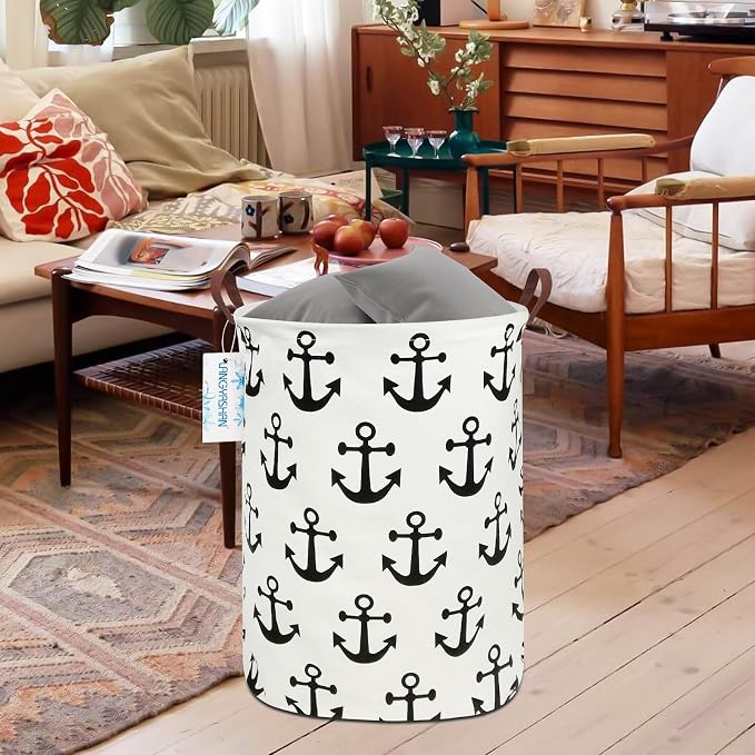 LANGYASHAN Laundry Basket Canvas Fabric Collapsible Organizer Basket - Image 6