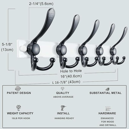 Dseap Coat Rack Wall Mount 2.0 Pro: Heavy Duty 300% Thicker, Stainless Steel - Image 3