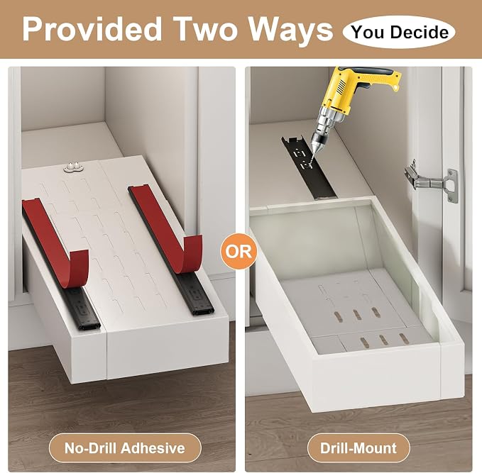 2Pc Pull out Cabinet Organizer, Width and Depth, Expandable, Cabinet Roll out - Image 5