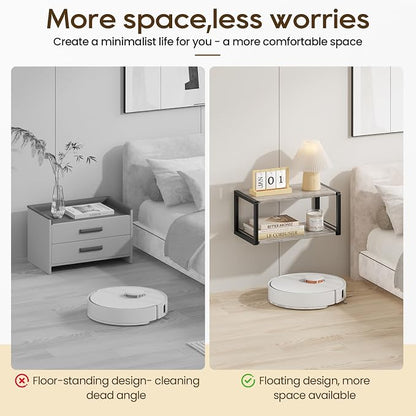 Floating Nightstand Set of 2, Wood Bedside Shelf Wall Mounted Nightstand - Image 5