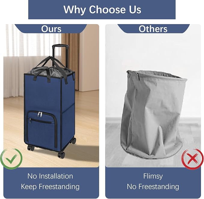 Bukere Rolling Laundry Hamper - Image 6