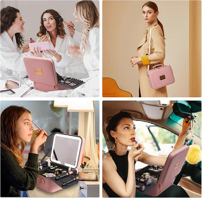 Mocado Travel Makeup Bag with LED Lighted Mirror, Makeup Case with 3 Color - Image 8