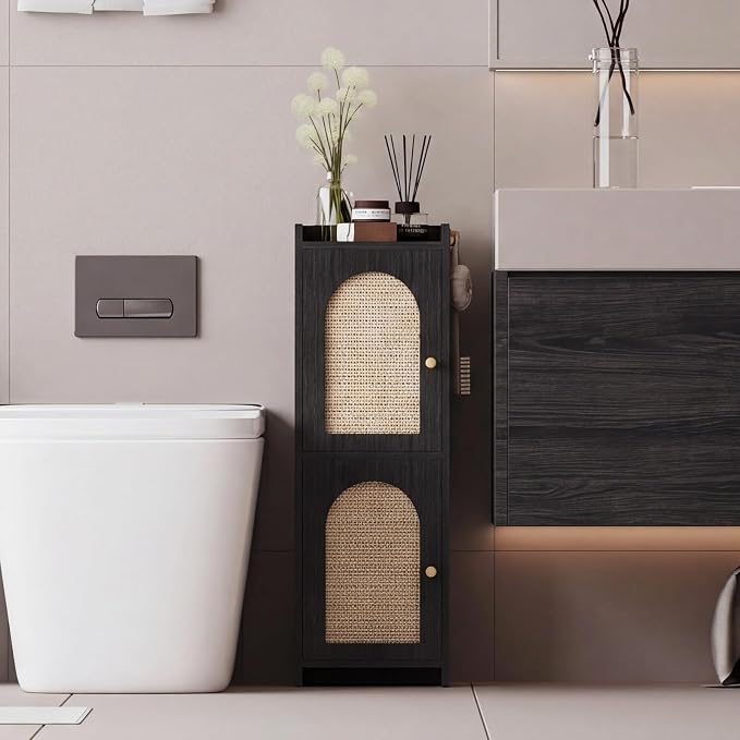 Arbuxzuy Rattan Bathroom Storage Cabinet by Arbuxzuy