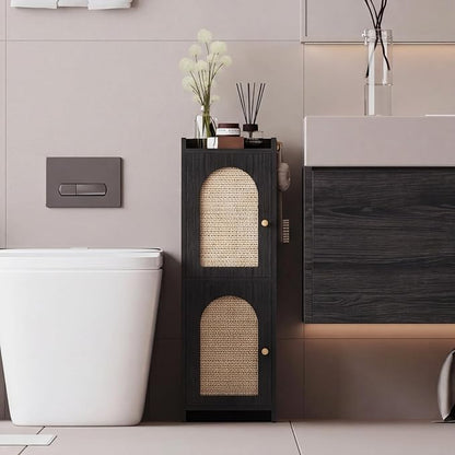 Arbuxzuy Rattan Bathroom Storage Cabinet by Arbuxzuy