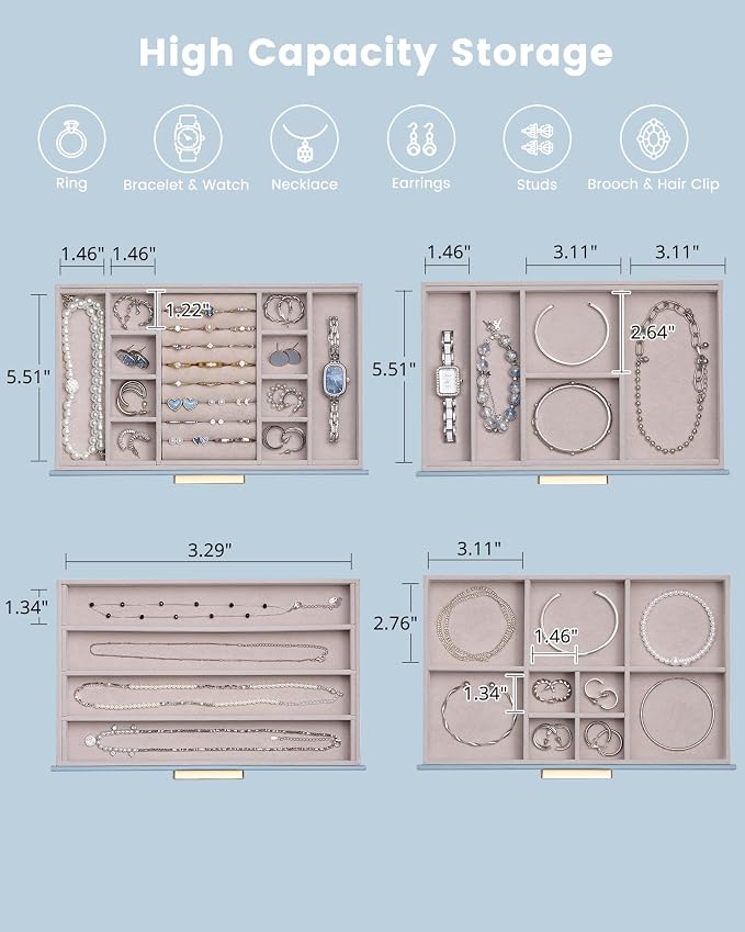 Lolalet Jewelry Box Organizer, 4-Layer Jewelry Organizers and Storage Case - Image 6