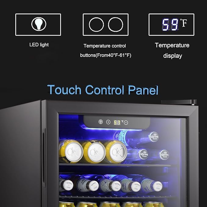 Antarctic Star Beverage Refrigerator Cooler-85 Can Mini Fridge Glass Door - Image 3