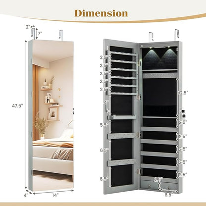 Giantex Wall or Door Mounted Jewelry Armoire - Image 6