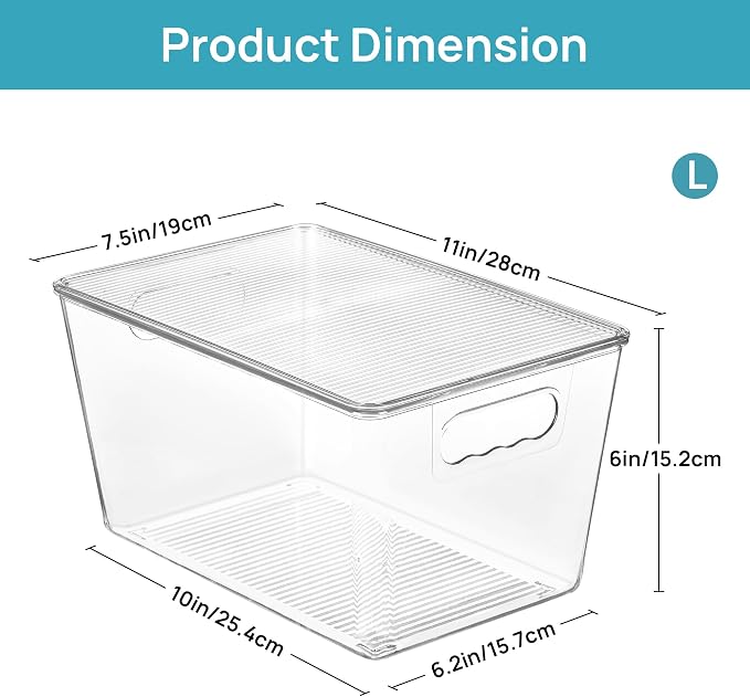 Vtopmart 2 Pack Clear Stackable Storage Bins - Image 7