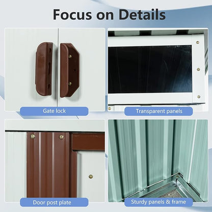 Outdoor Metal Storage Shed Window Ventilation Foundation Frame Waterproof - Image 8