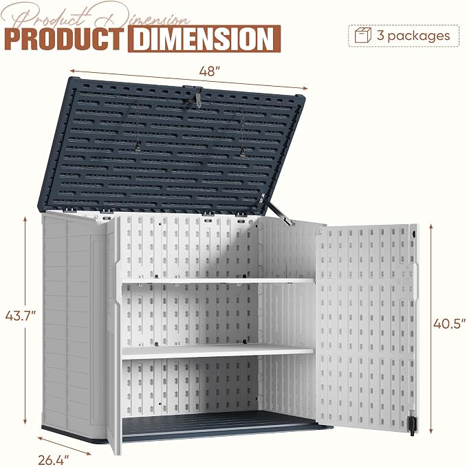 TUOZE 34 Cu Ft Resin Storage Shed - Image 3