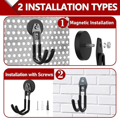 3-H Heavy Duty Magnet Garage Hooks 4 Pack, J Shape Strong Magnetic Hooks - Image 2