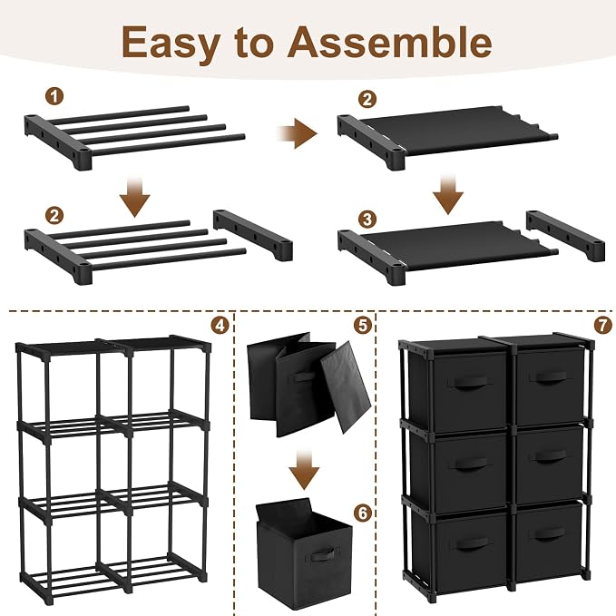 Briwooody 6 Cube Storage Organizer Bins - Image 3