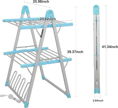 Electric Heated Clothes Drying Rack, Foldable Heated Garment Dryer - Image 4