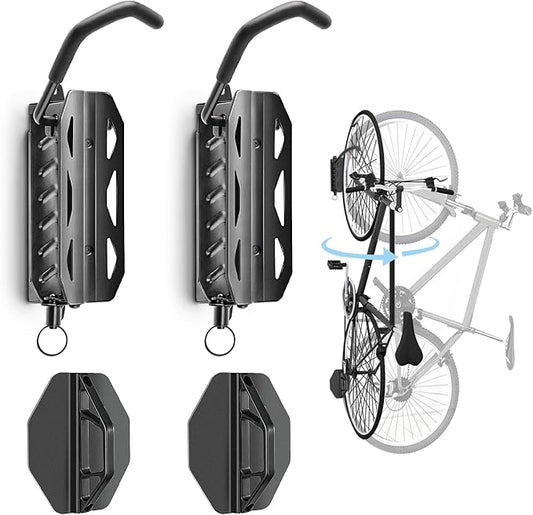 QAQ Swivel Bike Wall Mount, Vertical Bike Rack Garage Holds Up to 66lbs by LEDMask
