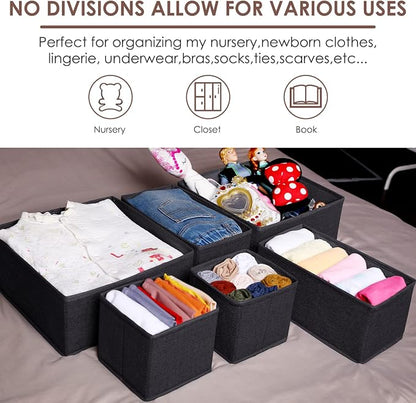 Criusia 6 Pack Clothes Drawer Organizer Dividers, Fabric Foldable Closet - Image 8