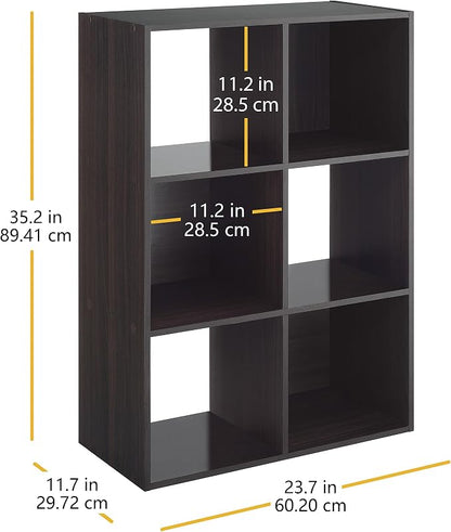 Whitmor 6 Cube Bookcase, 3 Tier Stackable MDF Bookself, Open Storage Display - Image 3