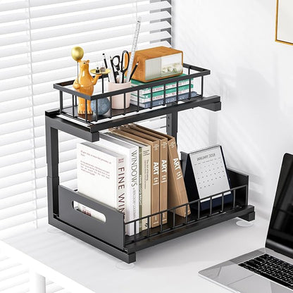 Under Sink Organizer, Heavy Duty Metal Pull Out Cabinet Organizer Slide Out - Image 8