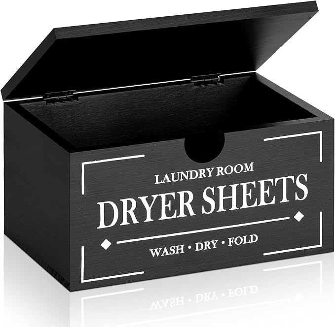HouseJoy Dryer Sheet Holder-Black Dryer Sheet Container by HouseJoy