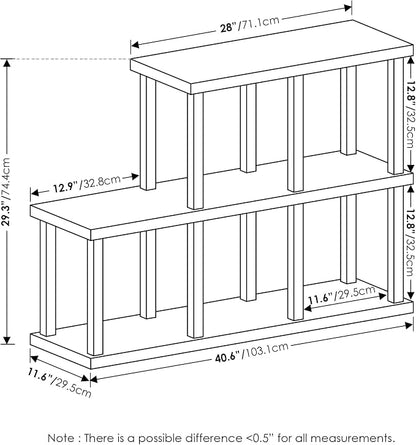 Furinno Turn-N-Tube No Tools Decorative Display Shelf, Americano/Black - Image 3