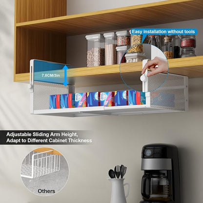 AmonHouseware 2Pack Expandable Under Shelf Storage Basket Organizer, Length - Image 3