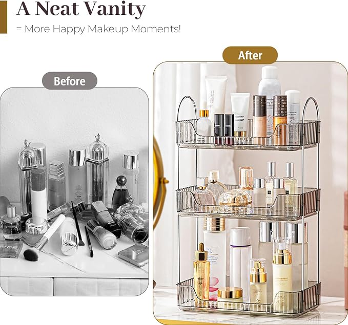 Aveniee Bathroom Counter Organizer, 3 Tier Perfume Skin Care Countertop Storage - Image 5