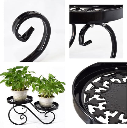 TLBTEK 2 tier Metal Plant Stand, Balcony and Bedroom - Image 7