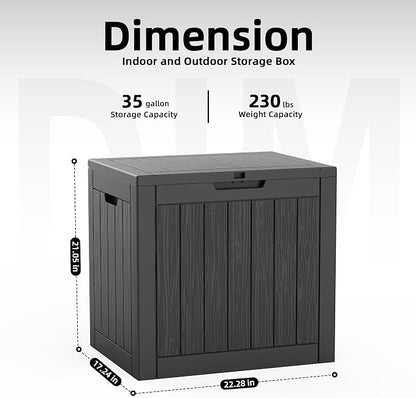 35 Gallon Waterproof Outdoor Storage Box, Deck Boxs - Image 2