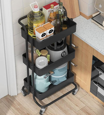 Sooyee 3 Tier Utility Cart, Rolling Cart - Image 2