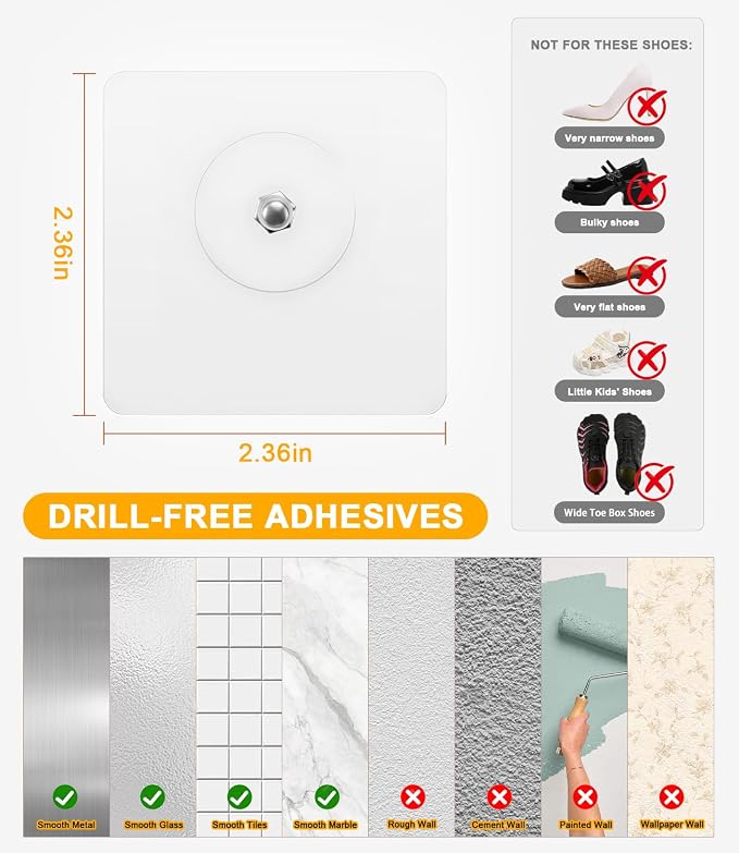 4PCS Wall Mounted Shoe Rack - Image 3