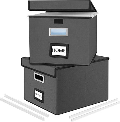 File Organizer Box with Lids, Collapsible File Folder Organizer | File Box with by Huolewa