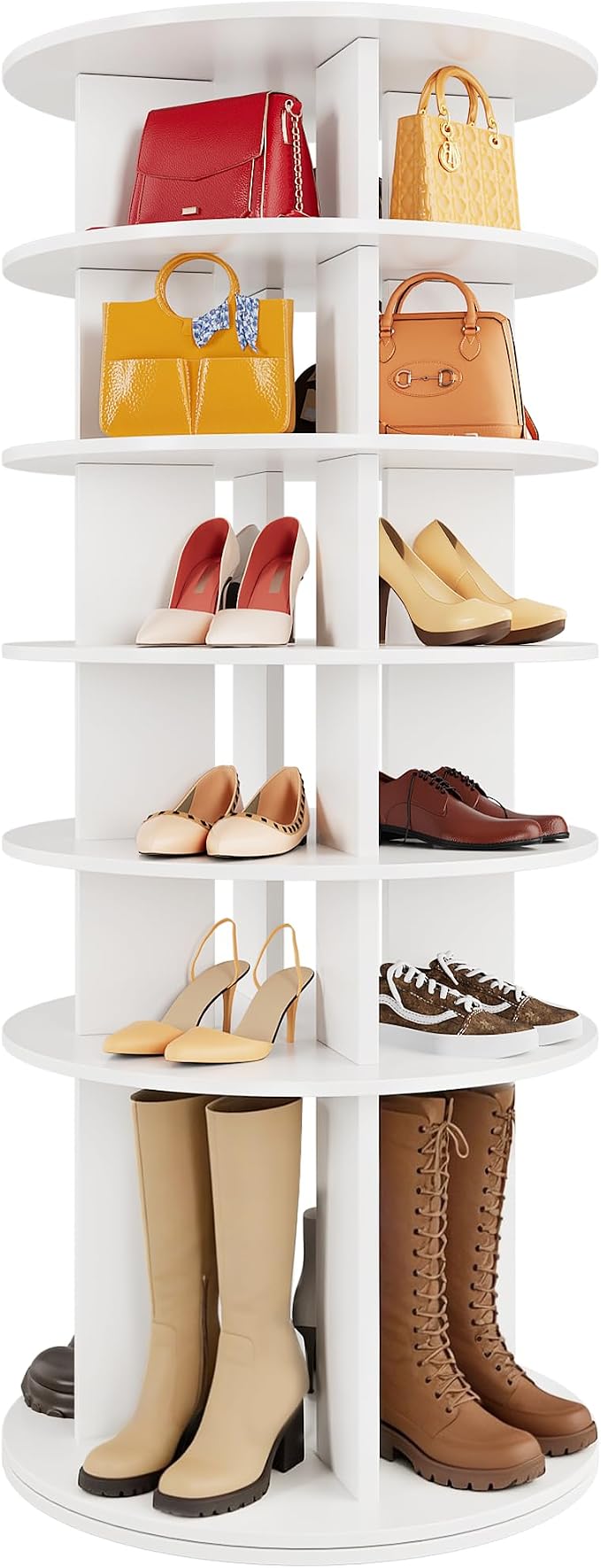 JUMMICO Rotating Shoe Rack Tower, 6-Tier Vertical Closet Storage Organizer by JUMMICO