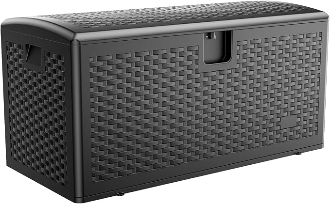 JEKO&JEKO 75 Gallon Outdoor Storage Box, Large Plastic Deck Box - Image 8