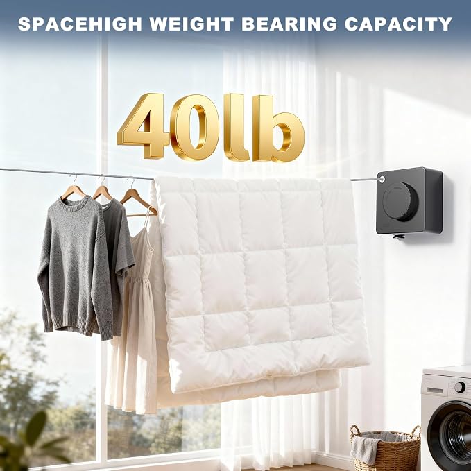 Retractable Clothesline Indoor, Non-Sagging Stainless Steel Clothes Line - Image 3