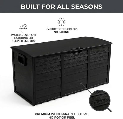75 Gallon Outdoor Storage Box, 260L Waterproof Resin Deck Box - Image 3