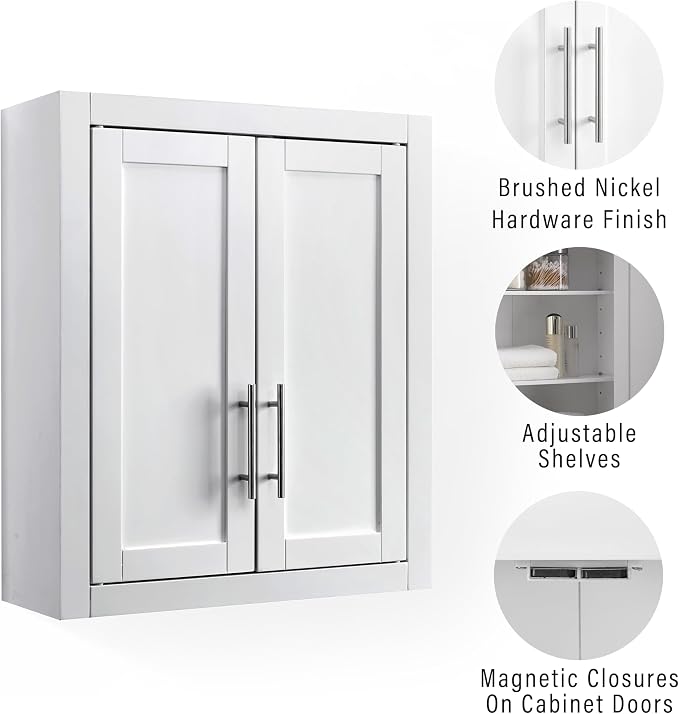 Crosley Furniture Savannah Wall Mounted Bathroom Storage Medicine Cabinet - Image 4