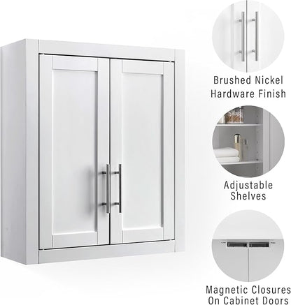 Crosley Furniture Savannah Wall Mounted Bathroom Storage Medicine Cabinet - Image 4