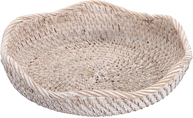 Hipiwe Decorative Key Tray Rattan Storage Bowl Food Serving Basket - Image 8