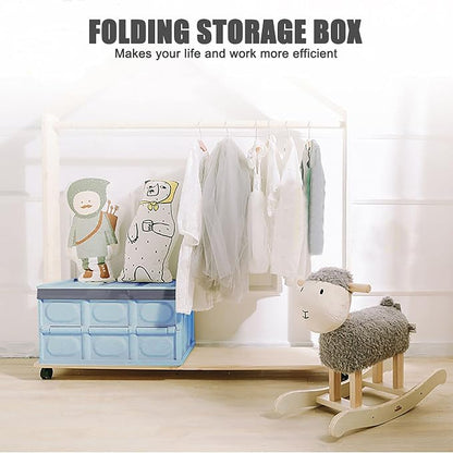 Lidded Storage Bins 2 Pack 30L Collapsible Storage Box Crates Plastic Tote - Image 8