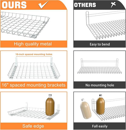 TORACK 2-Pack 12x18 inch Wall-Mounted Shelves, Garage Wall Shelf - Image 4